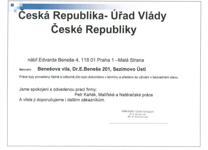 Dopis spokojeného zákazníka